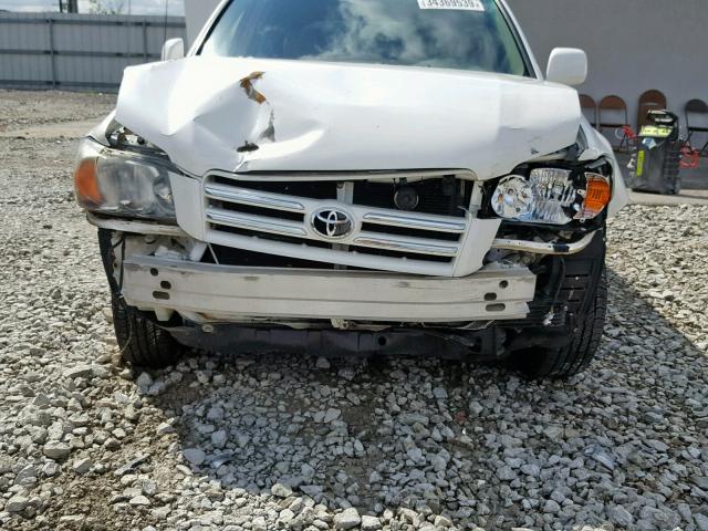 JTEDP21A660116274 - 2006 TOYOTA HIGHLANDER WHITE photo 9