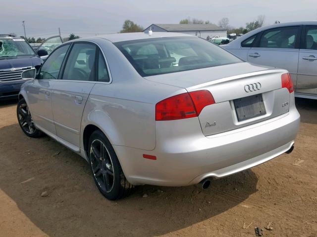 WAUAF78EX8A017547 - 2008 AUDI A4 2.0T SILVER photo 3