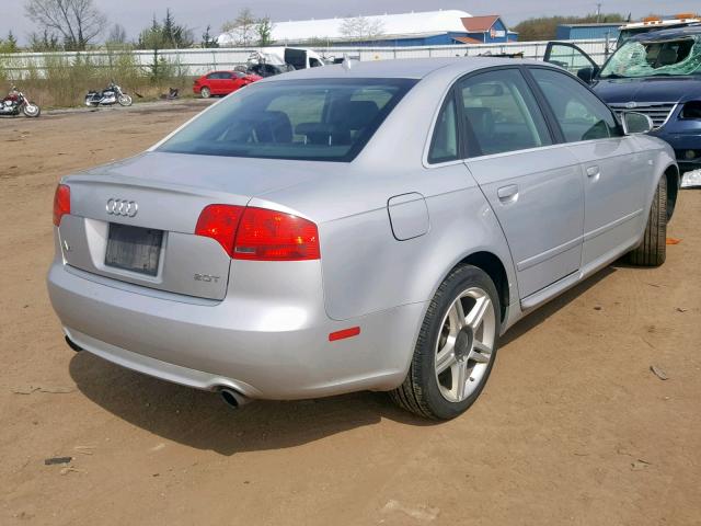 WAUAF78EX8A017547 - 2008 AUDI A4 2.0T SILVER photo 4