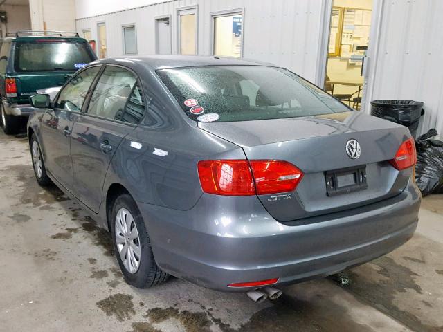 3VW2K7AJ4EM445166 - 2014 VOLKSWAGEN JETTA BASE CHARCOAL photo 3