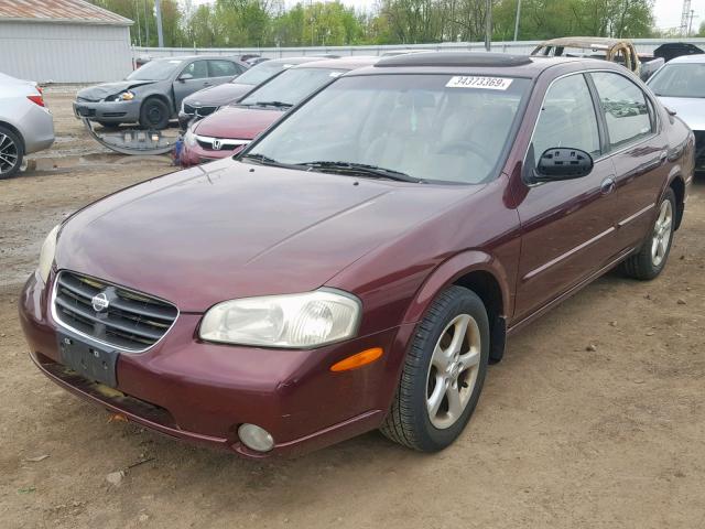 JN1CA31A21T112918 - 2001 NISSAN MAXIMA GXE BURGUNDY photo 2