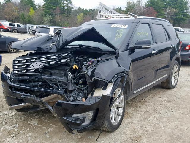 1FM5K8F85GGC25135 - 2016 FORD EXPLORER L BLACK photo 2