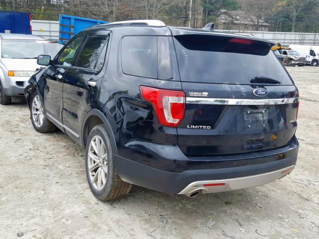 1FM5K8F85GGC25135 - 2016 FORD EXPLORER L BLACK photo 3