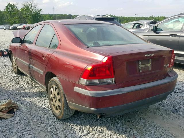 YV1RS61R622115995 - 2002 VOLVO S60 BURGUNDY photo 3