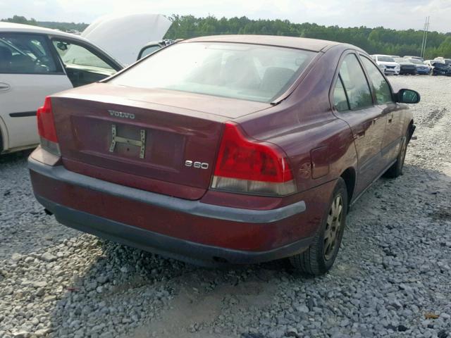 YV1RS61R622115995 - 2002 VOLVO S60 BURGUNDY photo 4