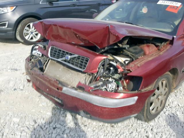 YV1RS61R622115995 - 2002 VOLVO S60 BURGUNDY photo 9