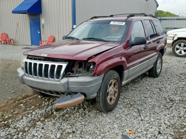 1J4GW48S9YC154270 - 2000 JEEP GRAND CHER MAROON photo 2