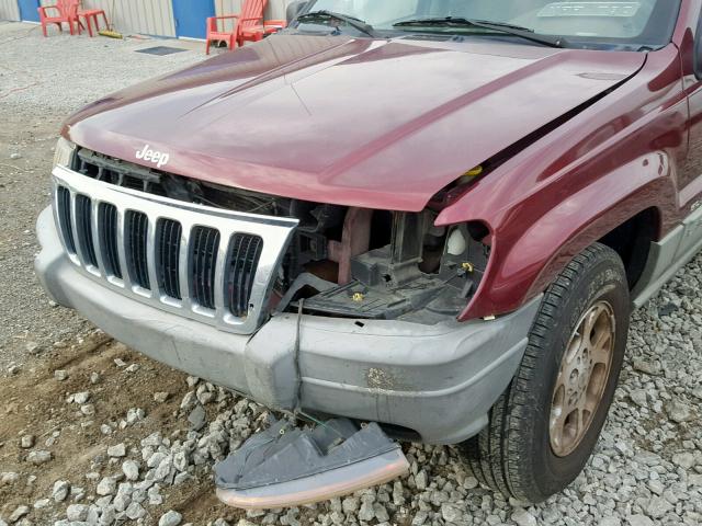 1J4GW48S9YC154270 - 2000 JEEP GRAND CHER MAROON photo 9