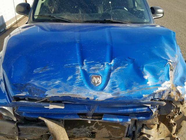 1B7GL2AX11S120876 - 2001 DODGE DAKOTA QUA BLUE photo 7