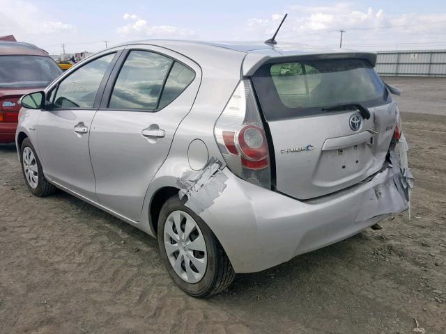 JTDKDTB35C1519596 - 2012 TOYOTA PRIUS C SILVER photo 3