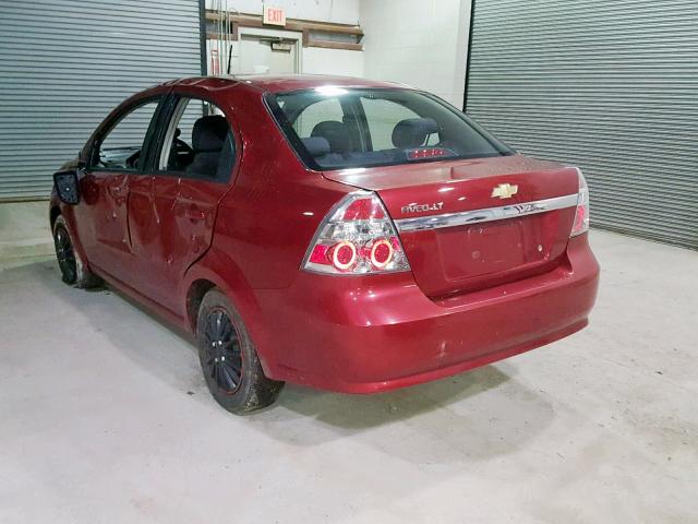 KL1TD56E59B345082 - 2009 CHEVROLET AVEO LS RED photo 3