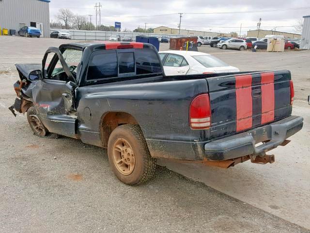 1B7FL26YXVS226472 - 1997 DODGE DAKOTA BLACK photo 3