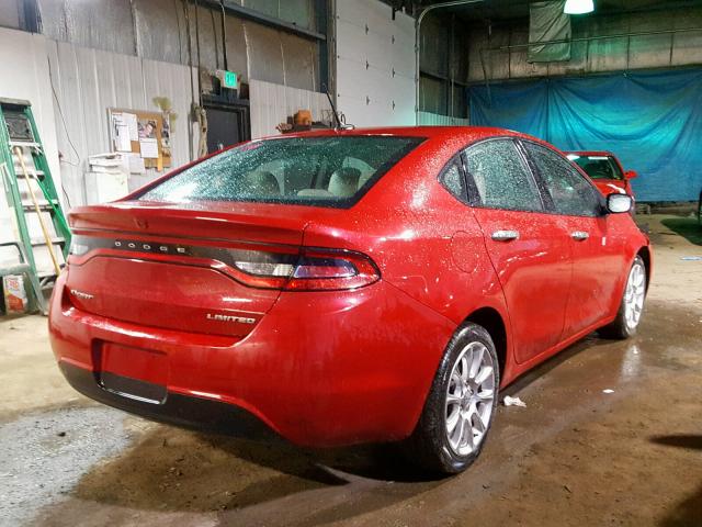 1C3CDFCA8DD334272 - 2013 DODGE DART LIMIT RED photo 4