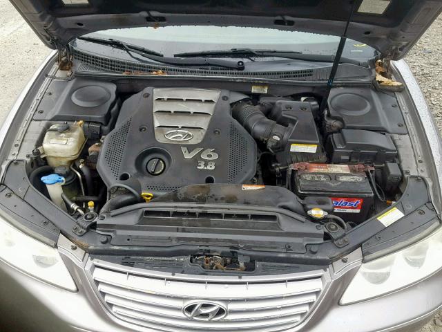 KMHFC46F56A126650 - 2006 HYUNDAI AZERA SE GRAY photo 7