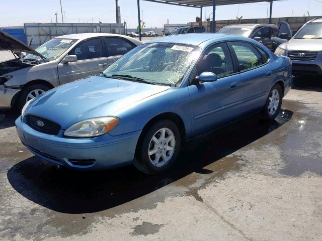 1FAFP56U57A197156 - 2007 FORD TAURUS SEL BLUE photo 2