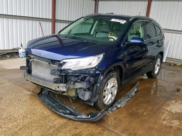 5J6RM4H75FL056098 - 2015 HONDA CR-V EXL BLUE photo 2