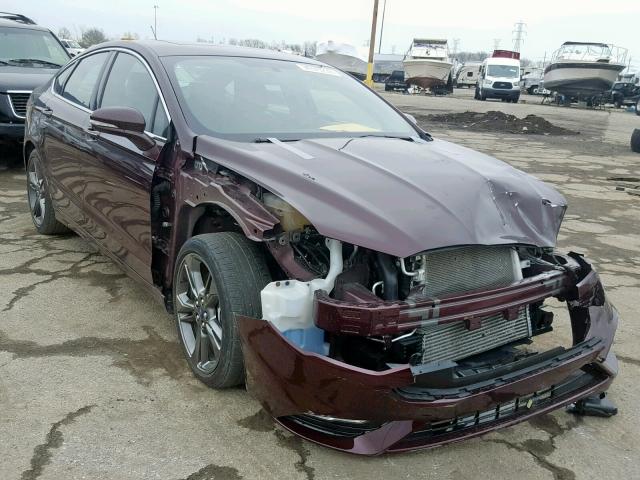 3FA6P0VP6HR353761 - 2017 FORD FUSION SPO MAROON photo 1