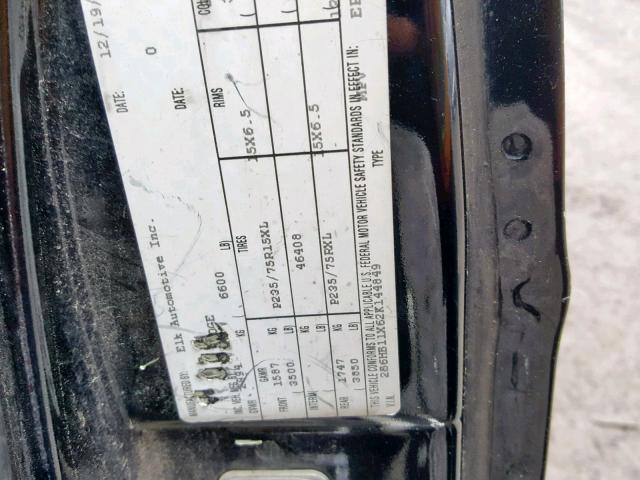 2B6HB11X62K144849 - 2002 DODGE RAM VAN B1 BLACK photo 10