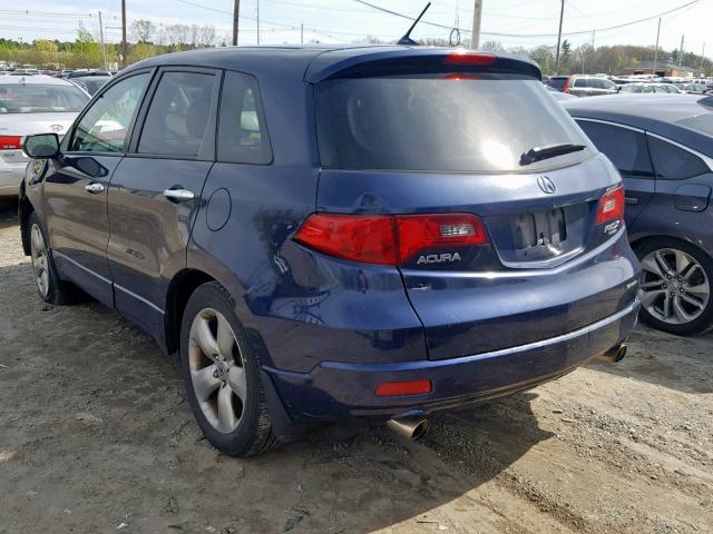 5J8TB18577A008597 - 2007 ACURA RDX TECHNO BLUE photo 3