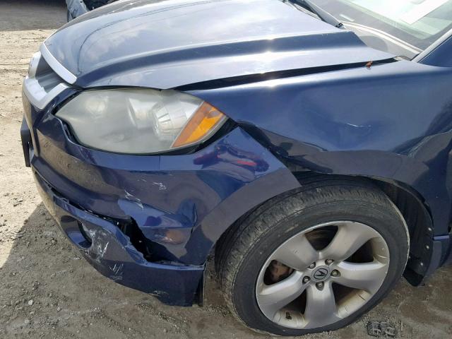 5J8TB18577A008597 - 2007 ACURA RDX TECHNO BLUE photo 9