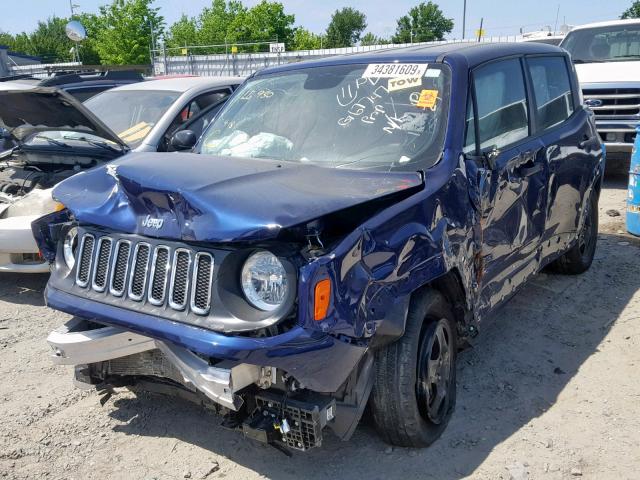 ZACCJAAB6JPG67747 - 2018 JEEP RENEGADE S ლურჯი ფოტო 2