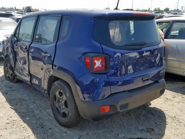 ZACCJAAB6JPG67747 - 2018 JEEP RENEGADE S ლურჯი ფოტო 3
