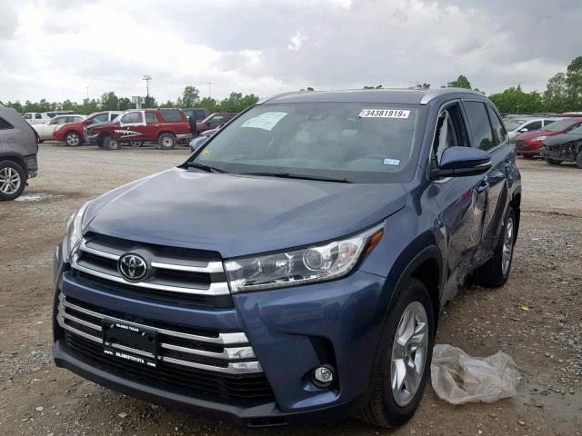 5TDYZRFH6KS316173 - 2019 TOYOTA HIGHLANDER BLUE photo 2