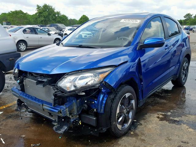 3CZRU5H53JM700435 - 2018 HONDA HR-V EX BLUE photo 2