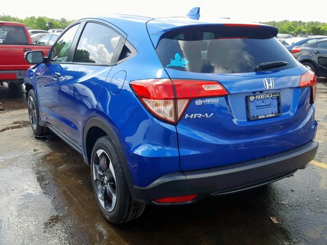 3CZRU5H53JM700435 - 2018 HONDA HR-V EX BLUE photo 3