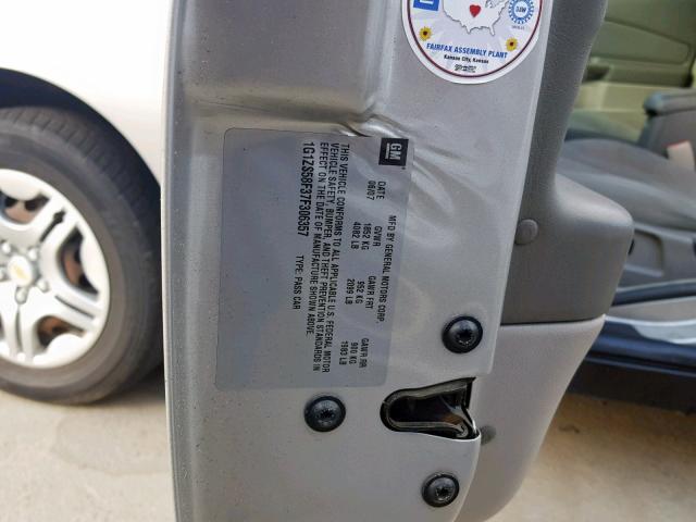 1G1ZS58F37F306357 - 2007 CHEVROLET MALIBU LS SILVER photo 10