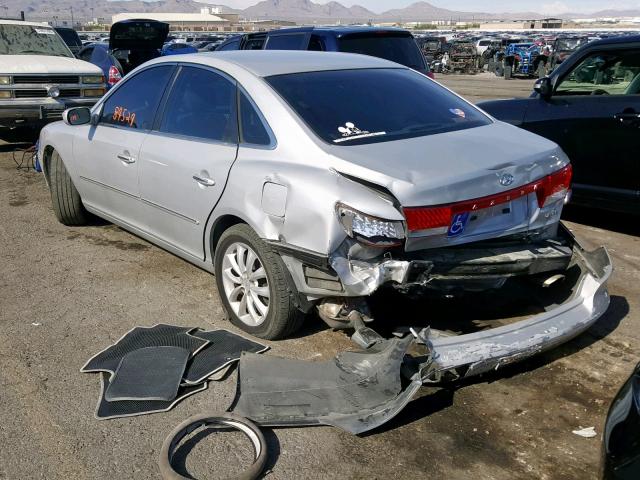 KMHFC46F37A154562 - 2007 HYUNDAI AZERA SE SILVER photo 3