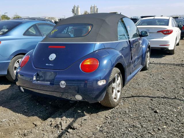 3VWCD31Y74M323209 - 2004 VOLKSWAGEN NEW BEETLE 蓝色 照片 4