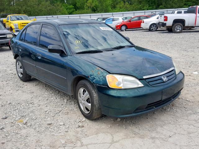 2HGES16112H575486 - 2002 HONDA CIVIC DX GREEN photo 1