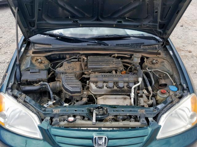 2HGES16112H575486 - 2002 HONDA CIVIC DX GREEN photo 7