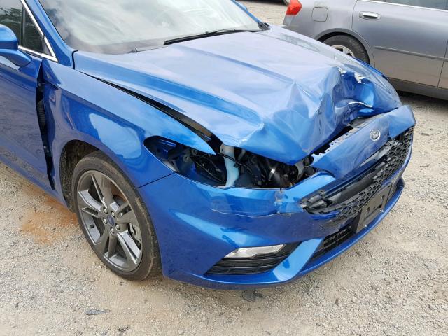 3FA6P0VP0HR310839 - 2017 FORD FUSION SPO BLUE photo 9