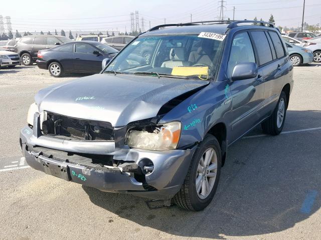 JTEGW21A570018838 - 2007 TOYOTA HIGHLANDER BLUE photo 2