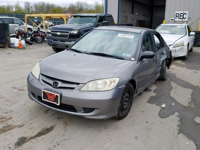 1HGES16305L009781 - 2005 HONDA CIVIC DX V GRAY photo 2