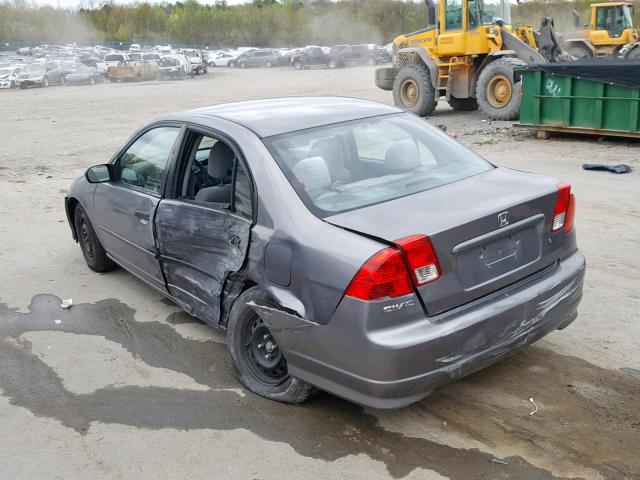 1HGES16305L009781 - 2005 HONDA CIVIC DX V GRAY photo 3