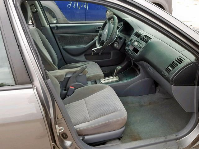 1HGES16305L009781 - 2005 HONDA CIVIC DX V GRAY photo 5