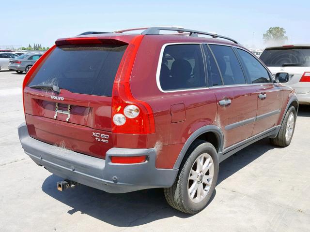 YV1CZ91H341077662 - 2004 VOLVO XC90 T6 RED photo 4