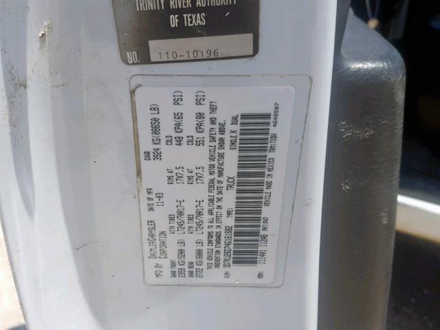 3D7KU26D74G161682 - 2004 DODGE RAM 2500 S თეთრი ფოტო 10