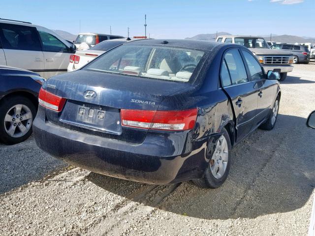 5NPET46C18H346093 - 2008 HYUNDAI SONATA GLS BLUE photo 4