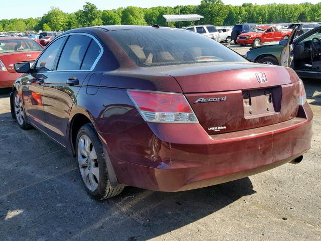 1HGCP2F81AA069357 - 2010 HONDA ACCORD EXL BURGUNDY photo 3