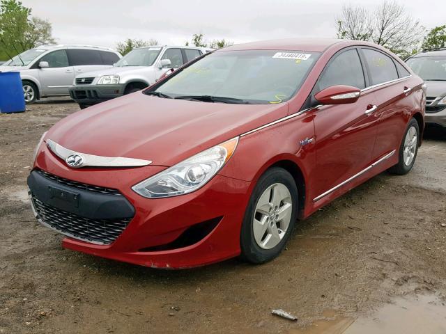 KMHEC4A47BA011205 - 2011 HYUNDAI SONATA HYB RED photo 2