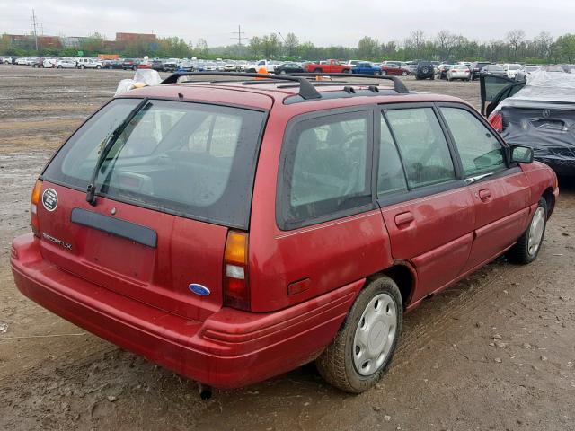 1FARP15JXRW212012 - 1994 FORD ESCORT LX RED photo 4