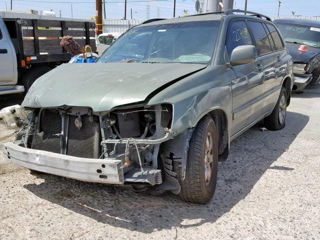 JTEDP21A750079749 - 2005 TOYOTA HIGHLANDER GREEN photo 2