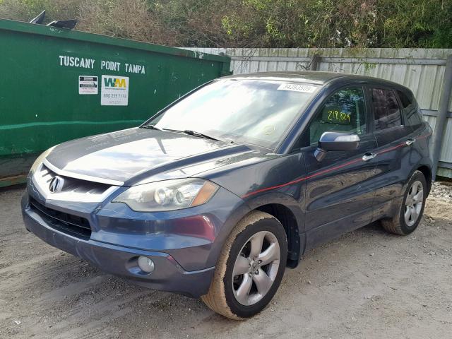 5J8TB18577A010009 - 2007 ACURA RDX TECHNO GRAY photo 2