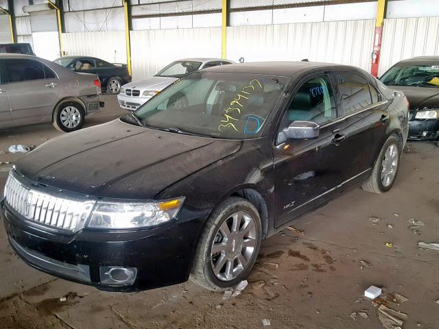 3LNHM28T27R614619 - 2007 LINCOLN MKZ BLACK photo 2