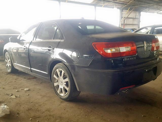 3LNHM28T27R614619 - 2007 LINCOLN MKZ BLACK photo 3