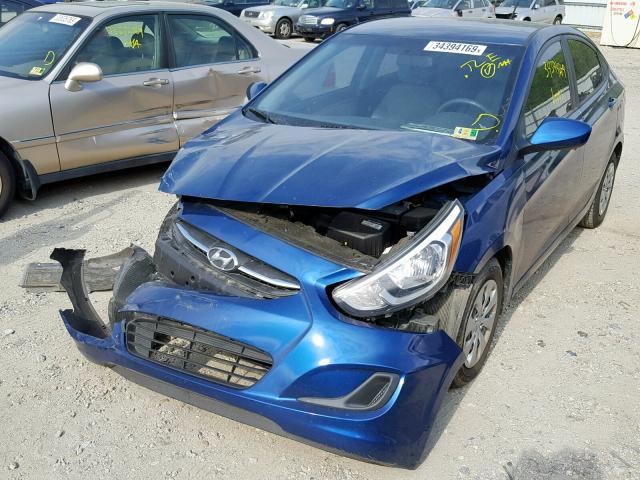 KMHCT4AE3GU089728 - 2016 HYUNDAI ACCENT SE BLUE photo 2